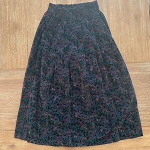 Vintage Talbots Paisley Print Corduroy Skirt